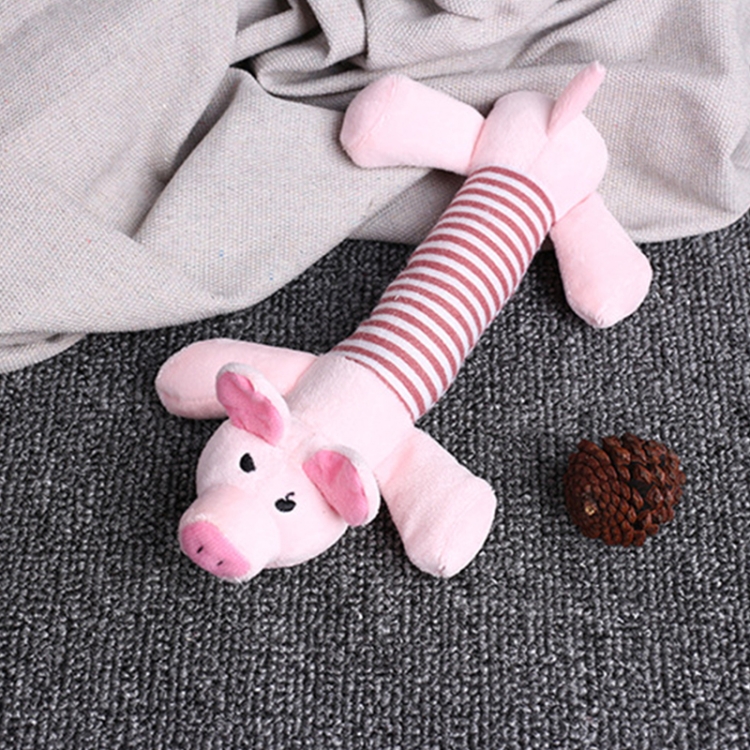 

3pcs Animal Cute Long Striped Plush Sounding Pet Toy(Pig)