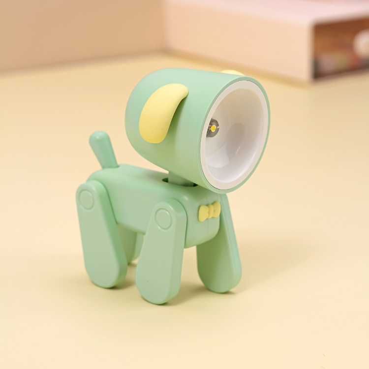 

Rechargeable DIY Cartoon Night Light Desktop Ornament Mini Table Lamp(Puppy Green)