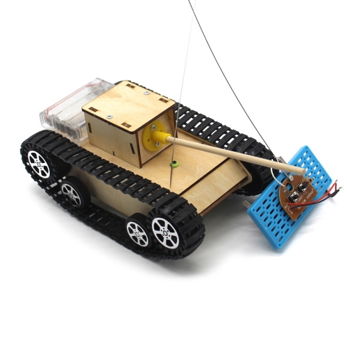

Wooden Electric Simulation Crawler Tank DIY Toy Assembly Model,Spec: No. 1 Single Motor Remote Control Edition