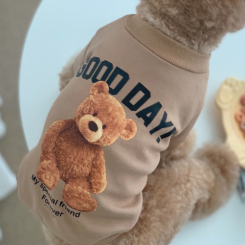 

2pcs Cute Warm Pet Fleece Sweater Teddy Bear Cat Clothes, Size: XS(Apricot)