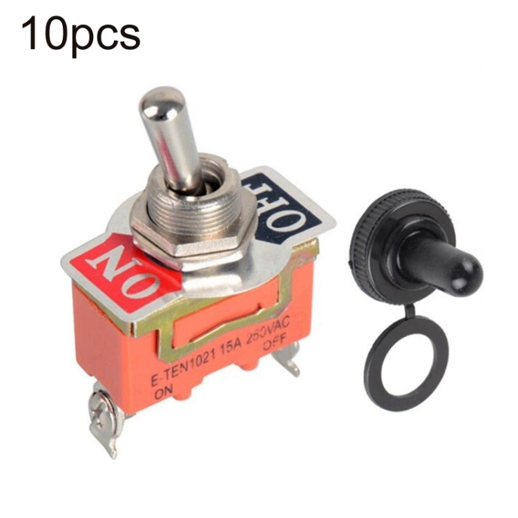 

10pcs E-TEN1021 2-speed Waterproof Rocker Toggle Switch(Orange)