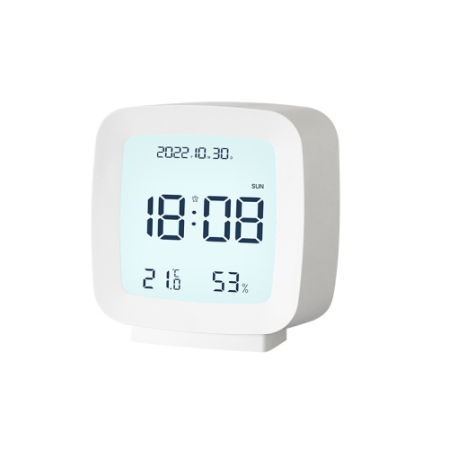 

2286 Mini Multifunctional Calendar Alarm Clock Bedside Temperature and Humidity Clock(White)