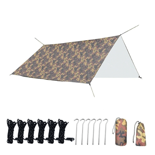 

3X4m Waterproof Tent Tarp Square Canopy Polyester Sunshade Floor Mat(Camouflage)