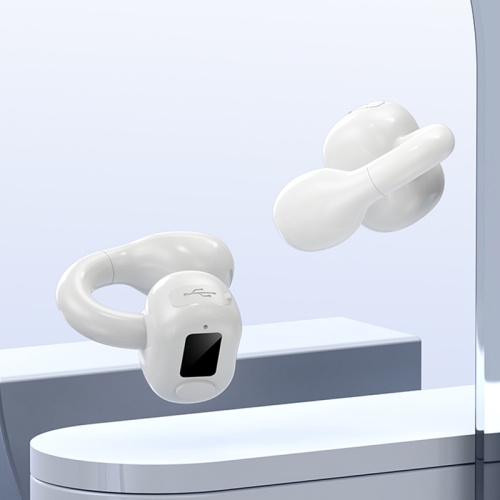 

M10 IPX5 Waterproof Ear Clip Bluetooth Earphones, Style: Doble White