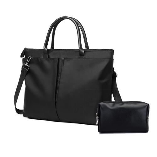 

Business Briefcase Handbag / Shoulder Bag Dual-purpose Large Capacity Messenger Computer Bag, Size: Medium(Black+Black PU Power Bag)
