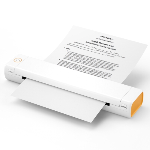 Stampante termica portatile portatile senza fili Bluetooth M08F (versione A4  bianco arancione)