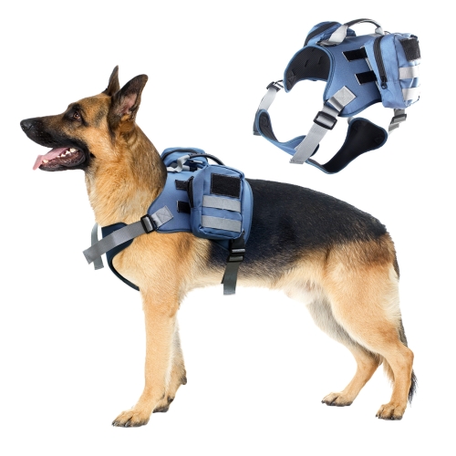 

Dog Explosion-proof Chest Strap With Detachable Combination Backpack, Size: L(Lake Blue)
