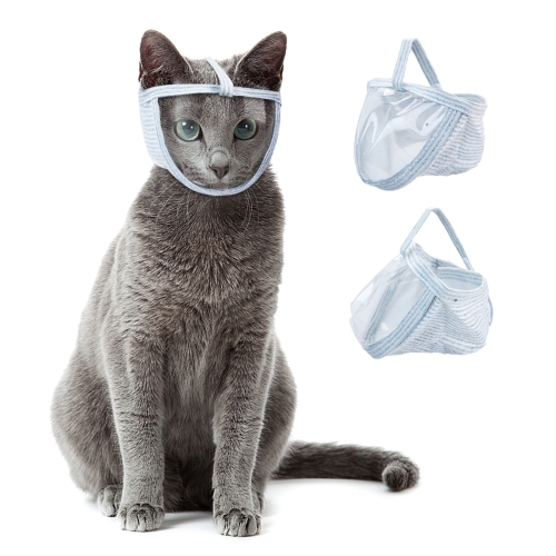 

Cat Transparent Breathable PVC Mask Anti-bite and Anti-lick Cat Headgear, Size: M