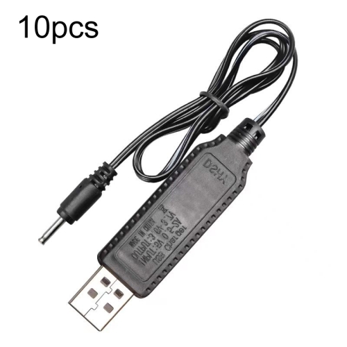 

10pcs 3.7V IC Circuit Protection Lithium Battery USB Straight Head Charging Cable, Model: 2.5mm