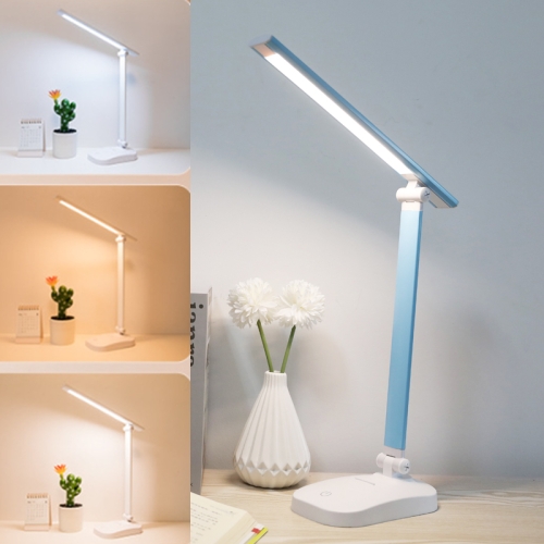 

WS-2020 LED Folding Desk Lamp Touch Dimming Bedside Lamp, Style: 3 Colors Charging 1200mAh (Blue)