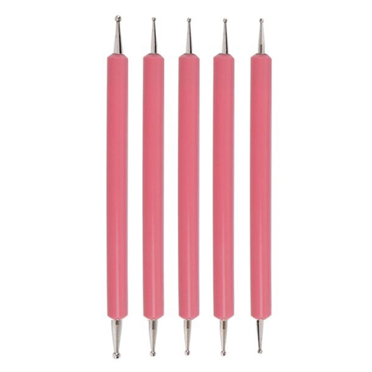 

5pcs/set Pottery Tool Indentation Pen Manicure Point Drill Pen(Pink)