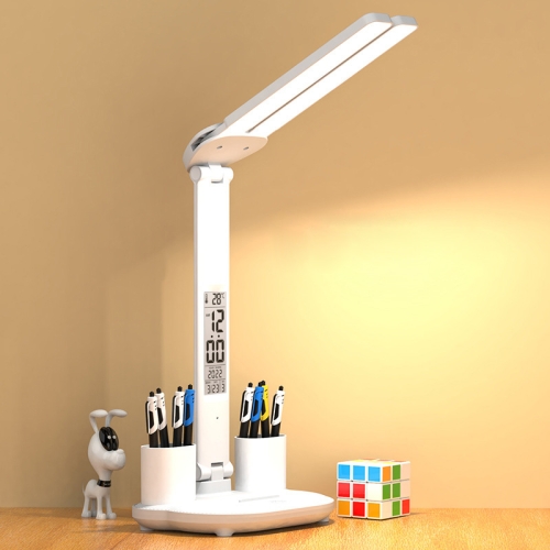 Lampe de bureau pliable à affichage numérique intelligent LED, style :  double tête de charge 3200 mAh.