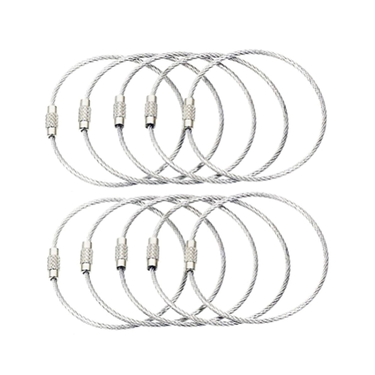 

JJ11087 10pcs Stainless Steel Wire Ring Key Ring Wire Chain Key Chain