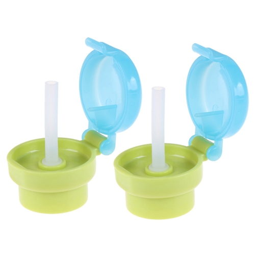 

2pcs CJ07205 Baby Straw Lids Portable Drinking Straw Lids for Children(Green)