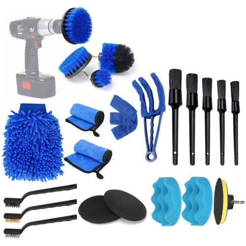 

22pcs/set WRS-CS29 Car Wash Cleaning Brush Set Car Interior Crevice Cleaning Electric Drill Brush