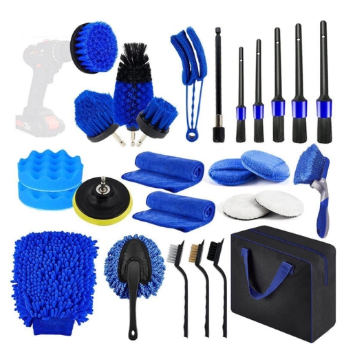 

27pcs/set WRS-CS29 Car Wash Cleaning Brush Set Car Interior Crevice Cleaning Electric Drill Brush