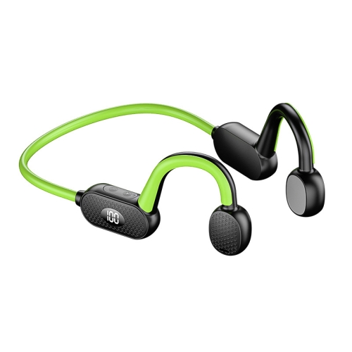 Fones de ouvido Bluetooth de condução óssea para esportes X6 com microfone sem fio (verde)