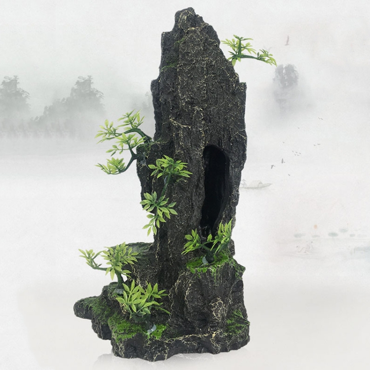 

Stone Fish Tank Landscape Simulation Resin Aquarium Decorative Ornament, Style: Guanyun Mountain