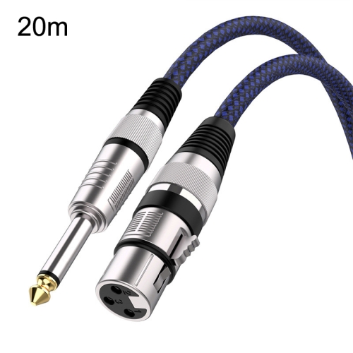 

20m Blue and Black Net TRS 6.35mm Male To Caron Female Microphone XLR Balance Cable