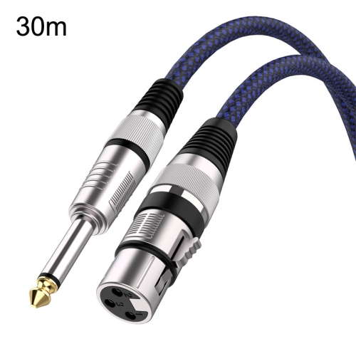 

30m Blue and Black Net TRS 6.35mm Male To Caron Female Microphone XLR Balance Cable