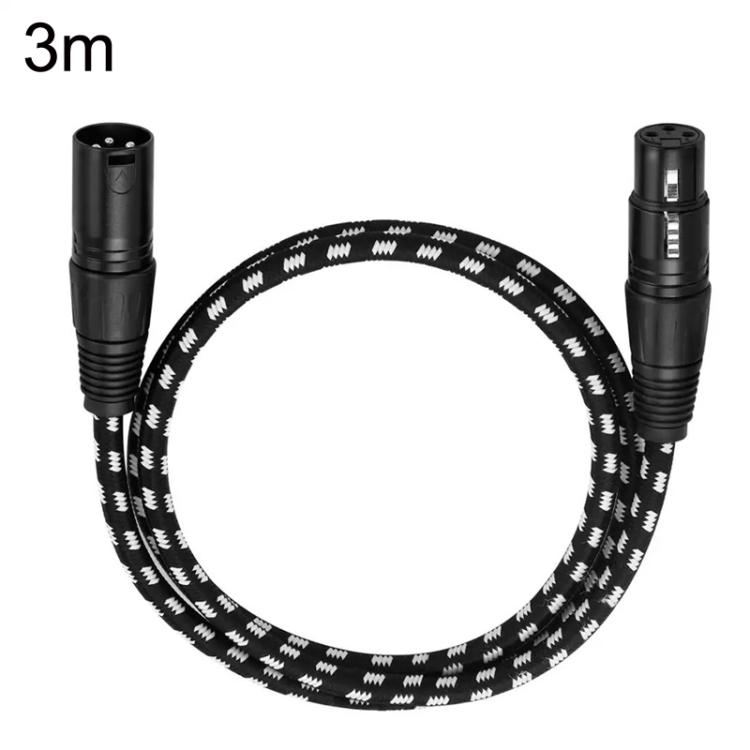 

KN006 3m Male To Female Canon Line Audio Cable Microphone Power Amplifier XLR Cable(Black)