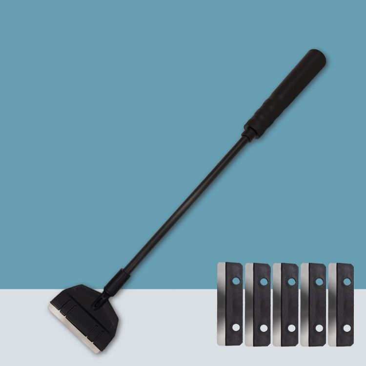 

33cm 1 Section+5 Blades Fish Tank Algae Scraper Widen Aquarium Long Handle Scraper(Black)