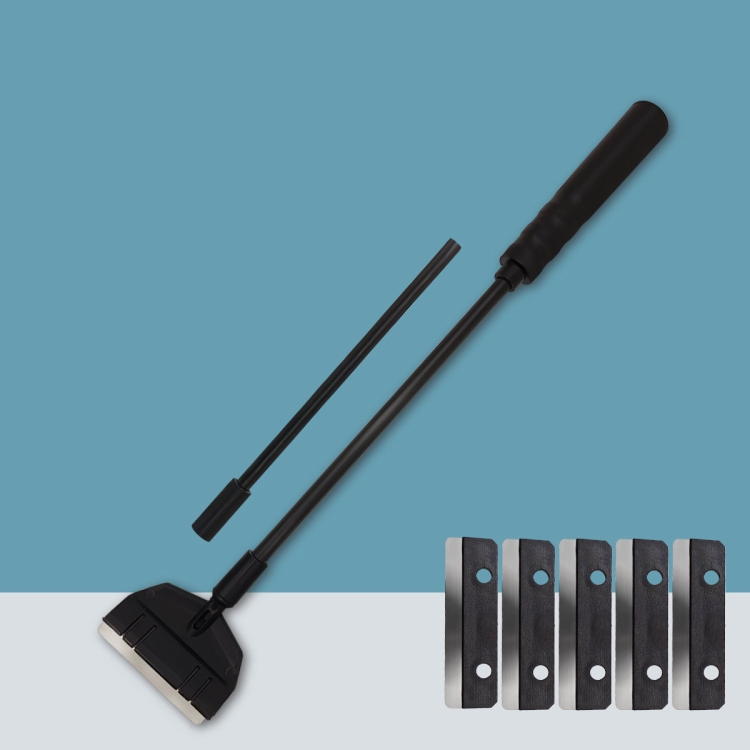 

53cm 2 Section+5 Blades Fish Tank Algae Scraper Widen Aquarium Long Handle Scraper(Black)