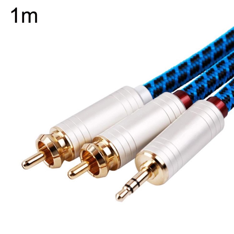 

1m Gold Plated 3.5mm Jack to 2 x RCA Male Stereo Audio Cable(Pearl Silver)