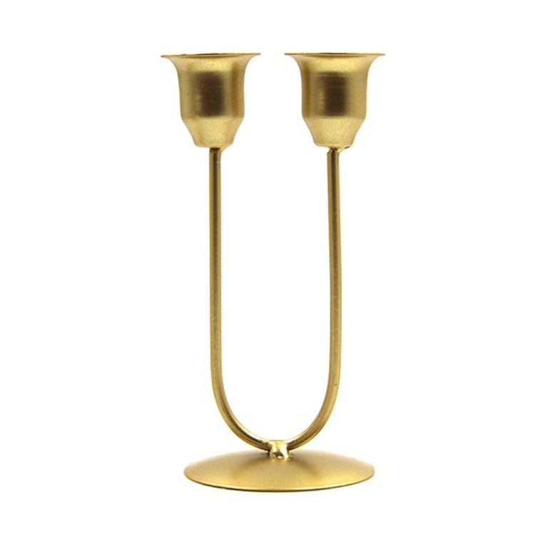 

Large U Gold 2pcs U-shaped Iron Candle Holder Home Dinner Romantic Candle Holder Ornament