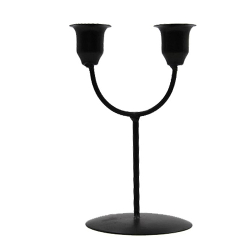 

Y-shaped Black 2pcs U-shaped Iron Candle Holder Home Dinner Romantic Candle Holder Ornament