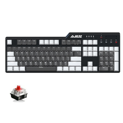 

Ajazz AK35I 110 Keys White Light Backlight PBT Keycap Wired Mechanical Keyboard Red Shaft (White Gray)