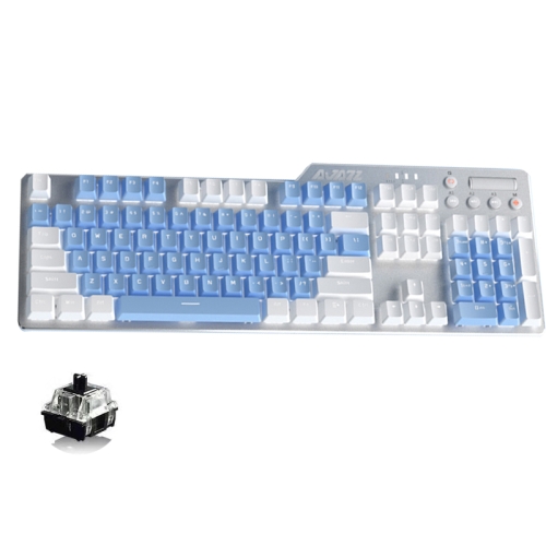 

Ajazz AK35I 110 Keys White Light Backlight PBT Keycap Wired Mechanical Keyboard Black Shaft (White Blue)