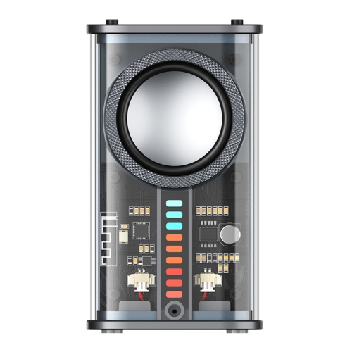 

K07 Transparent Mecha Small Steel Cannon Bluetooth Speaker Sound and Light Rhythm TWS Series Wireless Audio(Black)