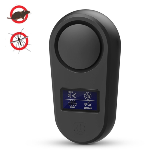 

High Power Display Ultrasonic Mouse Repellent Mosquito Repellent Home Intelligent Insect Repellent US Plug(Black)