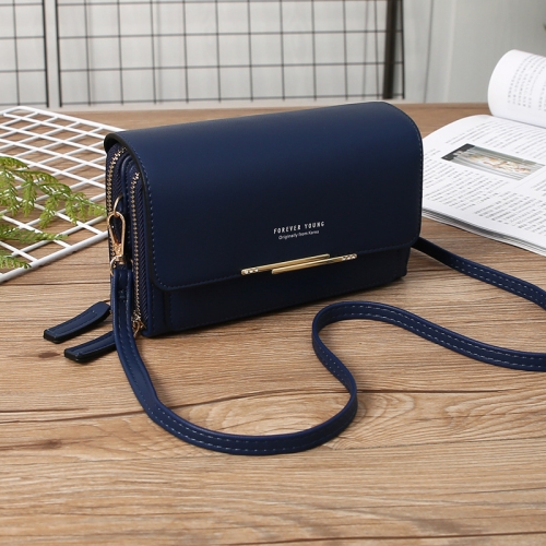 Women Multi-Card Wallet Clutch Bag Large Capacity Casual Single Shoulder Crossbody Bag(Blue)