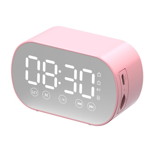 

S15 Wireless Card Bluetooth Speaker Mini Alarm Clock(Pink)