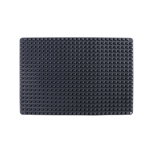 

Silicone Pyramid Baking Chicken Mat Oil Filter Oil Separation Baking Mat BBQ Bread Cookie Oven Baking Mat(Black)