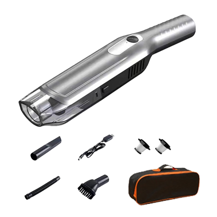 

YX3560 Handheld Small Straight Handle Car Wireless Vacuum Cleaner, Style: Luxury (Silver)