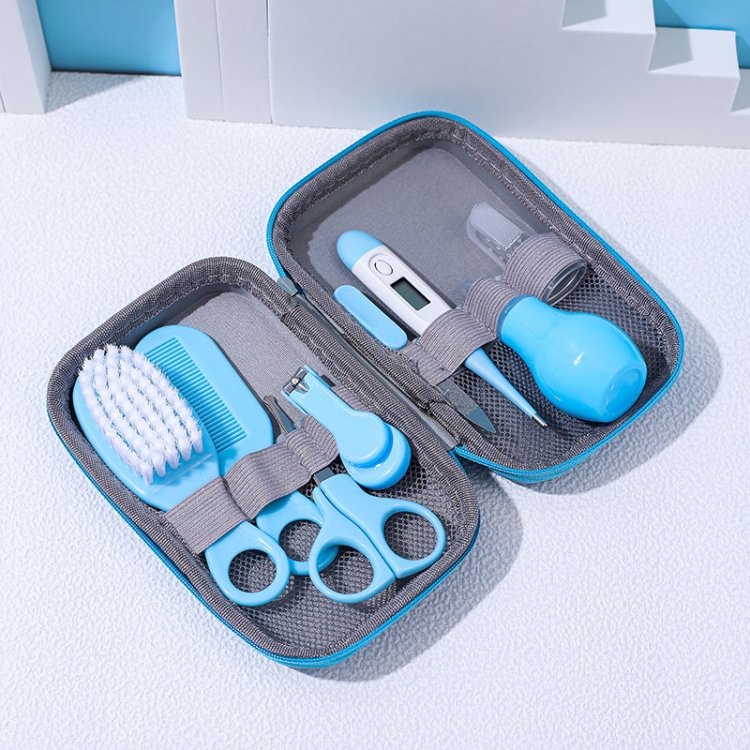 

8 in 1 EVA Bag Baby Cleaning Care Set Baby Daily Cleaning Kit(Blue)
