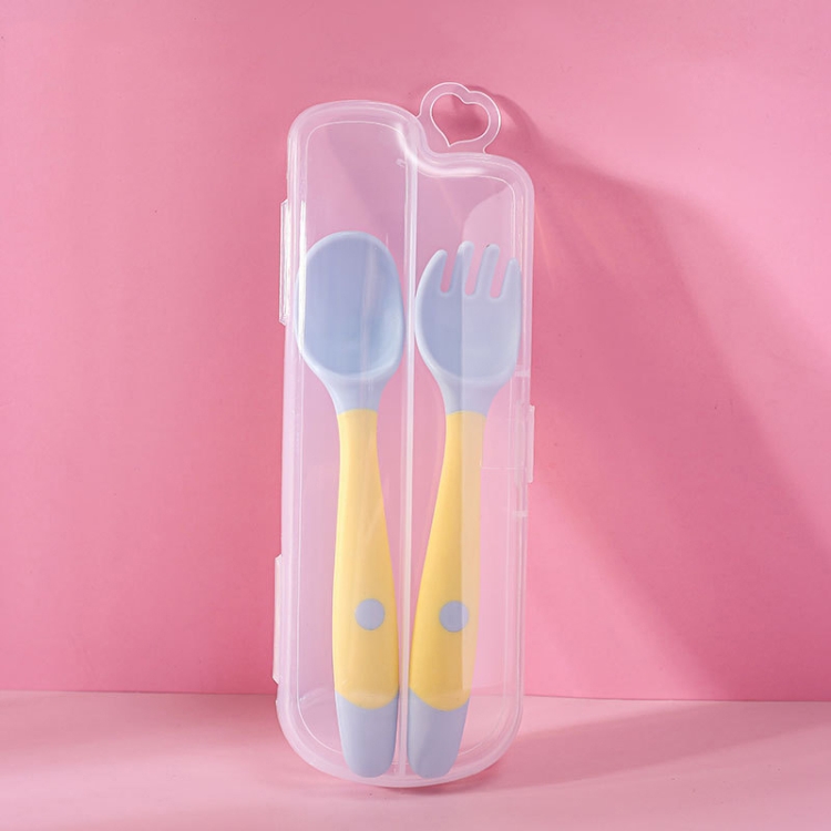 

4sets Children Eating Training Tableware Baby Bendable Silicone Soft Spoon, Color: Boxed Yellow