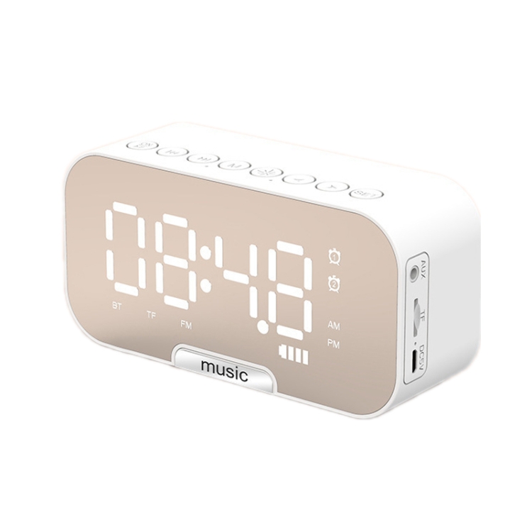 

Q5 Outdoor Portable Card Bluetooth Speaker Small Clock Radio, Color: White 1400mAh