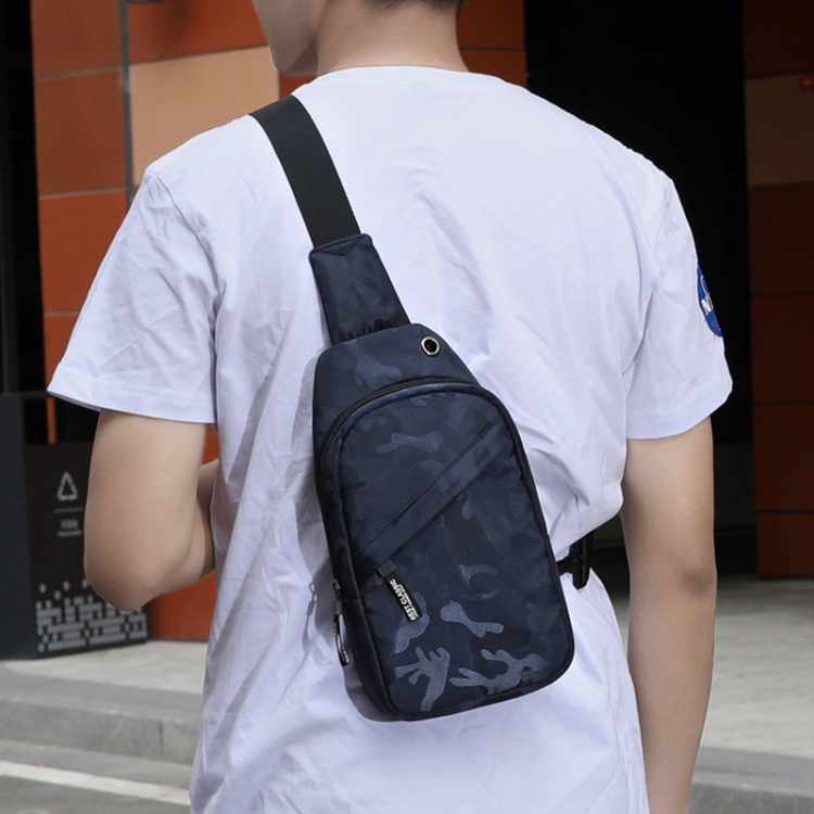 

XQB990 Men Chest Bag Messenger Bag Oxford Cloth Sports Bag, Color: Camouflage Dark Blue
