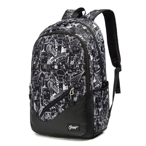 

School Schoolbag Large Capacity Travel Backpack(528 Machine Black)