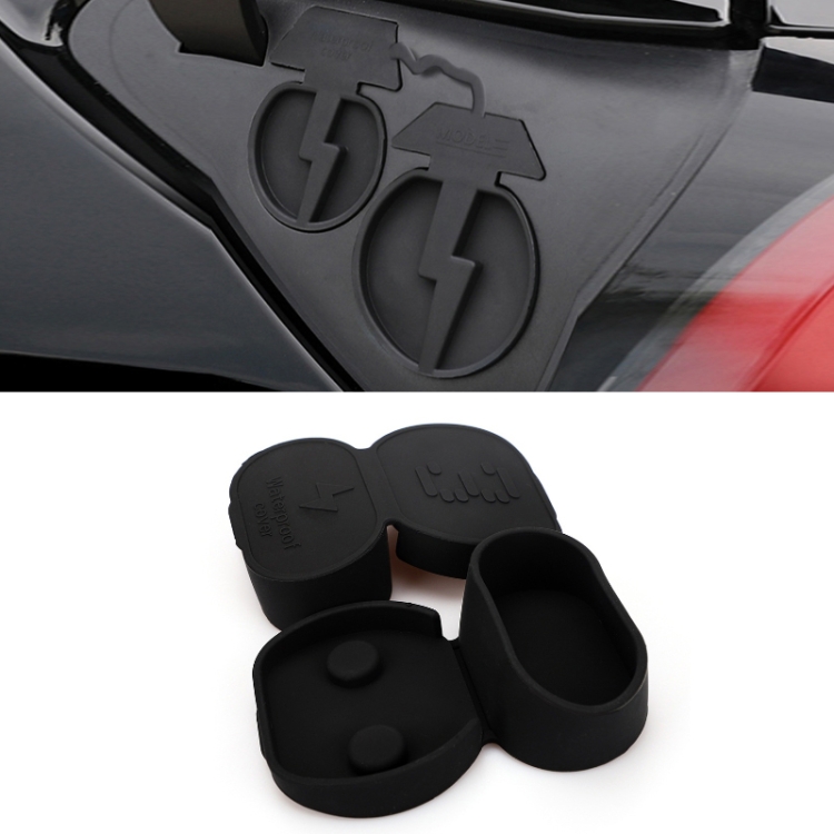 

For Tesla Model3/Y 2pcs Charging Port Silicone Dustproof Waterproof Cover, Color: EU Standard Black