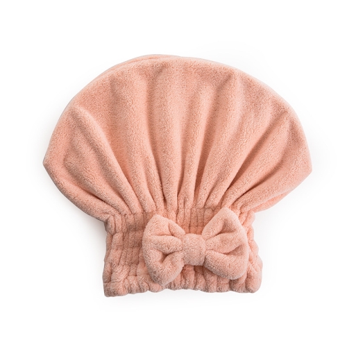 

Coral Velvet Soft Absorbent Dry Cap No Hair Loss Coral Velvet Shower Cap(Bow Pink)