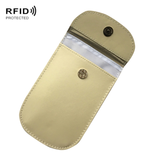 

Anti-scanning Anti-GPS Positioning Cowhide RFID Car Shielding Key Case(White)