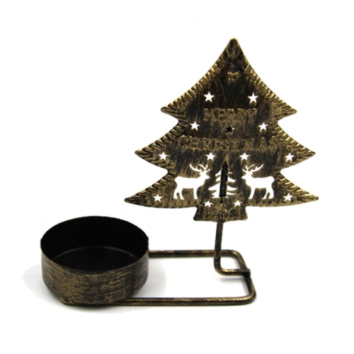 

Christmas A Black Gold DH2303-03 Metal Retro Iron Art Candlesticks Ornament Table Candle Cup Decoration Props