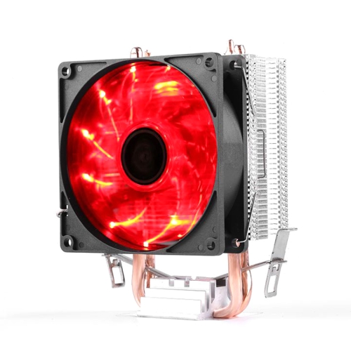 

Desktop Computer Double Copper Tube CPU Radiator Super Quiet Red Light 3-pin Single Fan