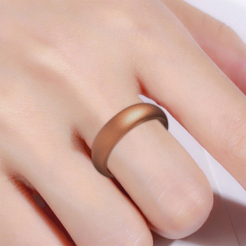 

SH100 5.7mm Wide Silicone Ring Glitter Couple Ring No.9(copper)