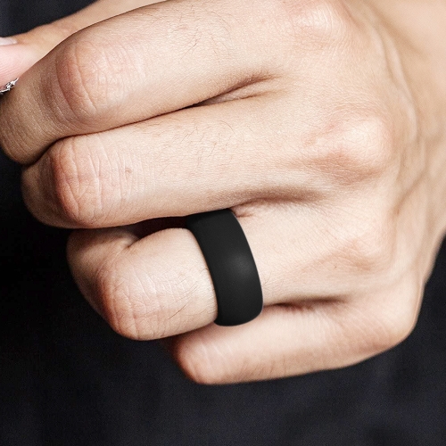 

SiR013 8.7mm Curved Outdoor Sports Silicone Ring, Size: No.11(Black)